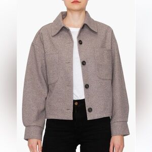 MELLODAY Twill Crop Shacket